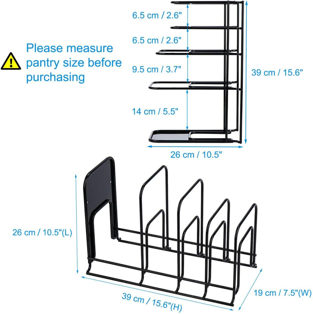 Toplife Heavy Duty Pan Organizer,5 Tier Storage Rack for Cast Iron Skillets