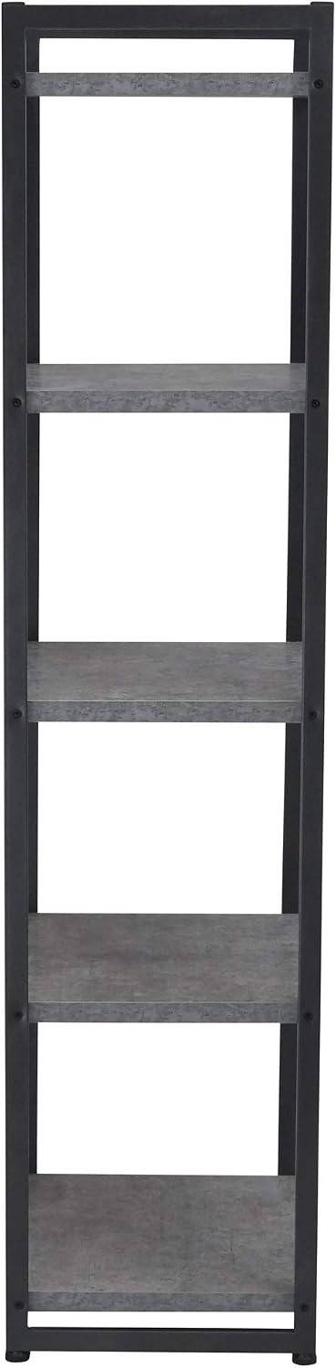 Household Essentials Slate Concrete & Iron Five-Shelf Tower Bookcase
