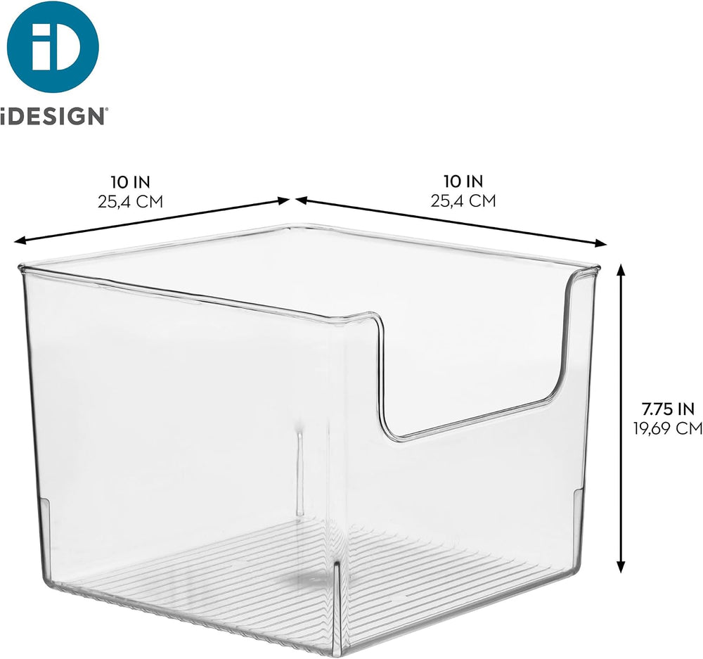 iDesign Open-Front Storage Bin, Set of 2, Clear
