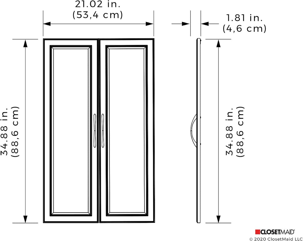 ClosetMaid Modular Storage Pair Set, 2 Glass Pane Doors, Wood Closet Organize...