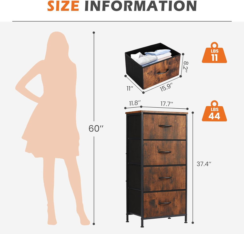 Sweetcrispy Dresser for Bedroom, 4 Drawer Storage Organizer for Closet