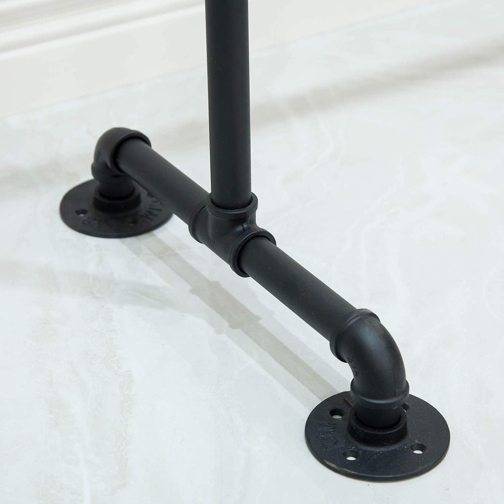 Industrial Pipe Clothing Rack 2-Tier Commercial Garment Rack Standing Display...