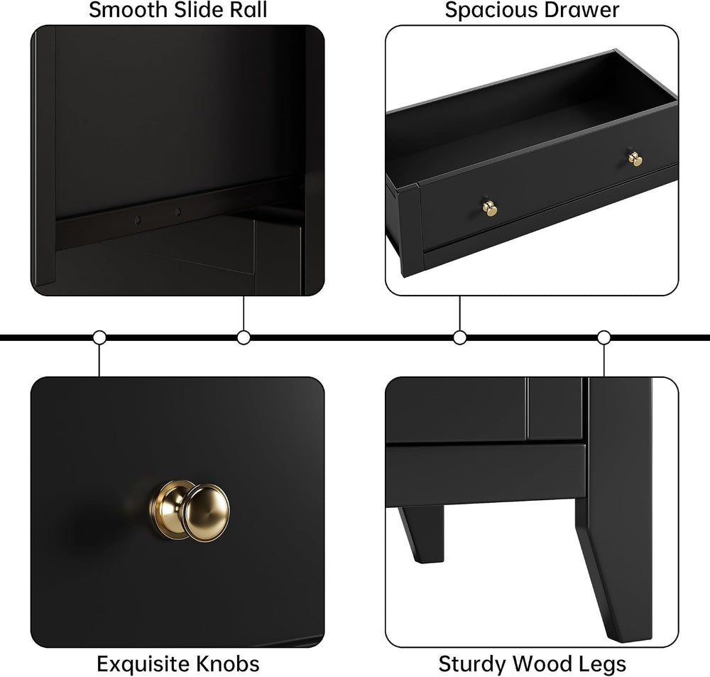 GarveeHome 5 Drawer Dresser for Bedroom, Black Dresser with Deep Drawers &...