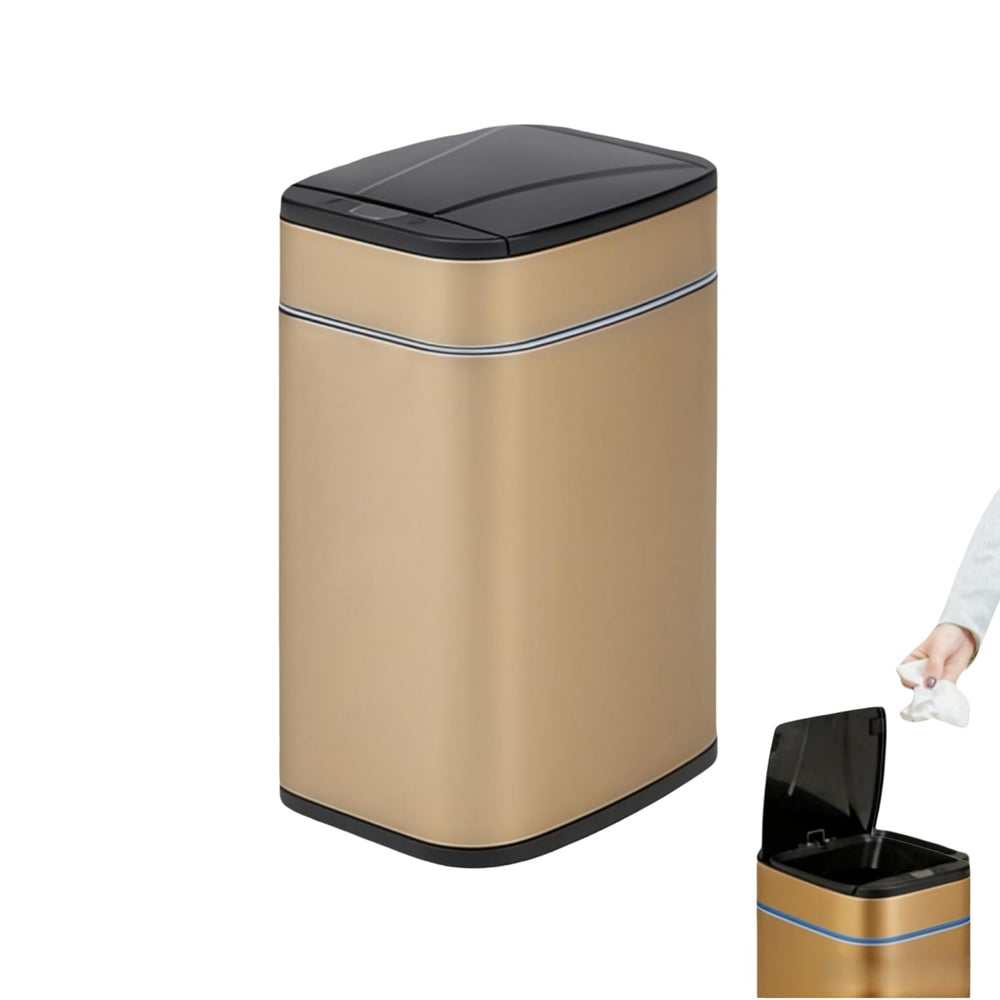 Smart Trash Can, Sensor Opening and Closing (1, Square Gold)