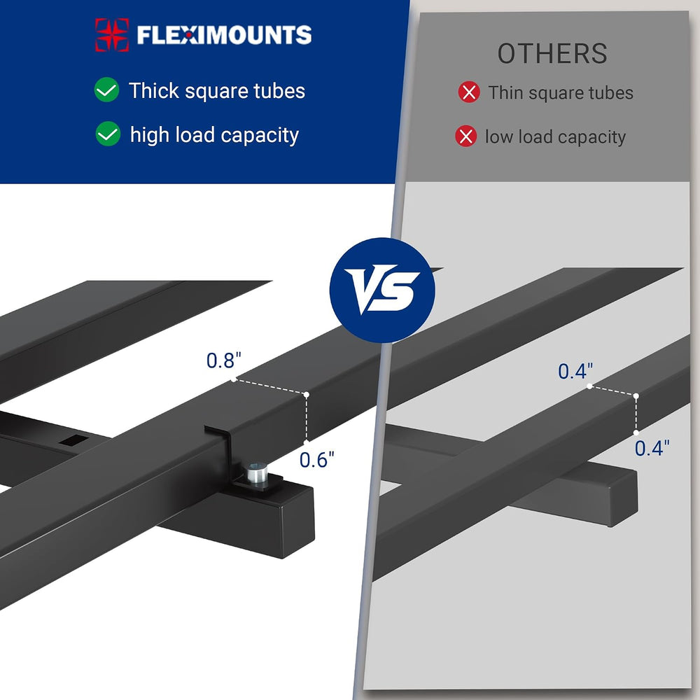FLEXIMOUNTS 2-Pack 2x4ft Garage Wall Shelving, 8 Hooks, Heavy Duty, Black