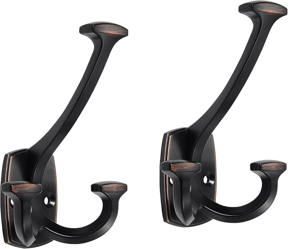 10 Pack Oil Rubbed Bronze Hooks Large Wall Mounted Solid Heavy-Duty Decorativ...