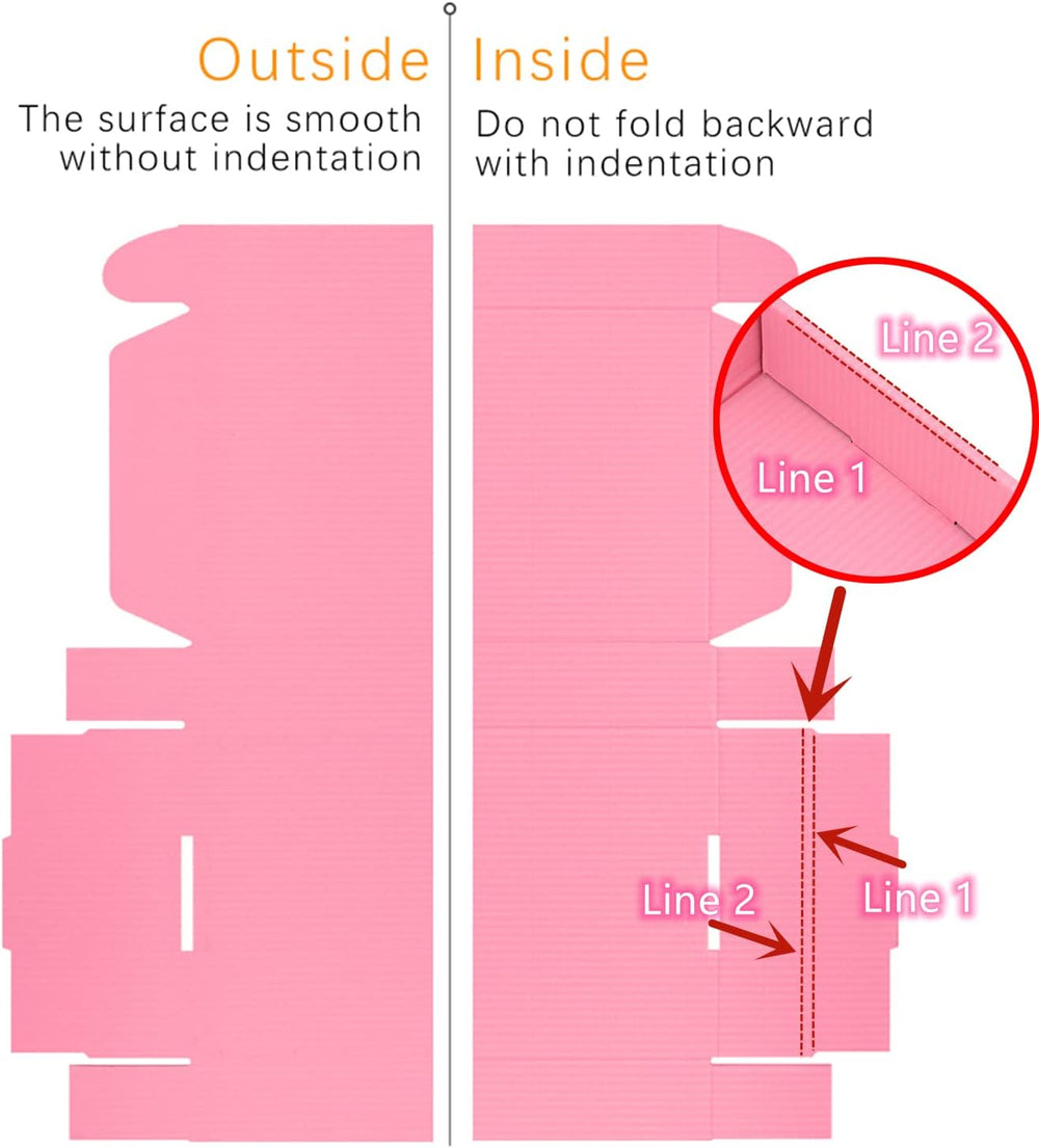 13x10x2 Shipping Boxes (25pcs) Pink Mailer Corrugated Cardboard Box