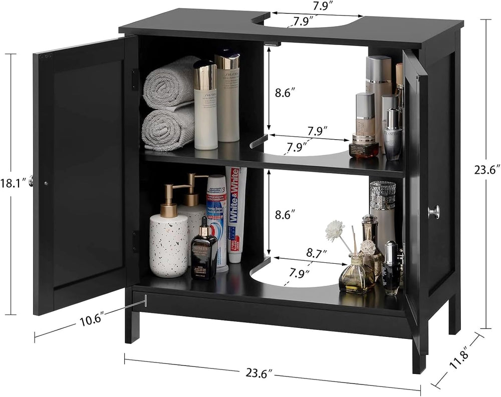 TEENFON Pedestal Sink Storage Cabinet, Under Sink Cabinet with 2 Doors & ...