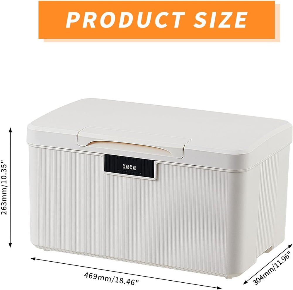 RUIAN Lockable Storage Container Bin, 10 Gallon & 2.3 Gallon (Milk White)
