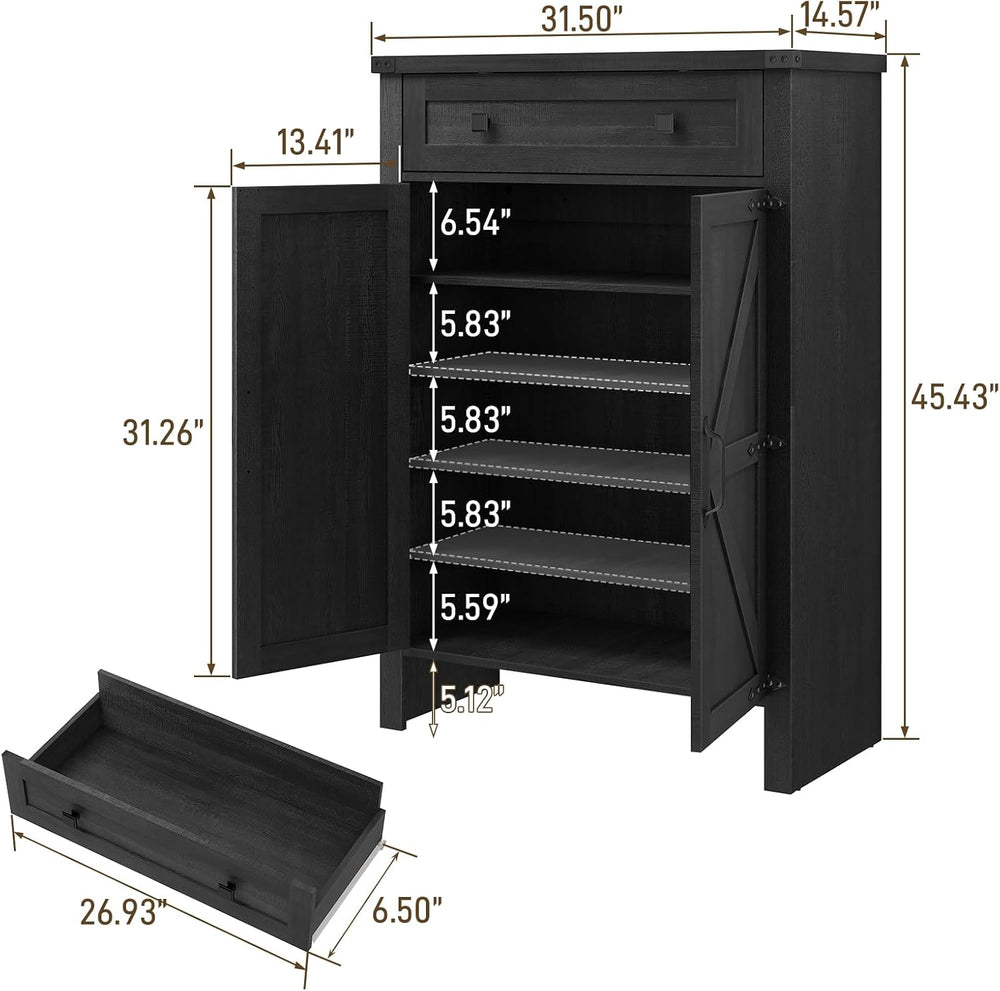 Halitaa Shoe Cabinet, Farmhouse Shoe Storage Organizer, Shoe Storage Cabinet ...