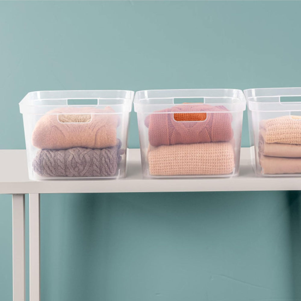 Sterilite 8.25x12.25x15 Inch Modern Polished Storage Bin w/Comfortable Carry ...