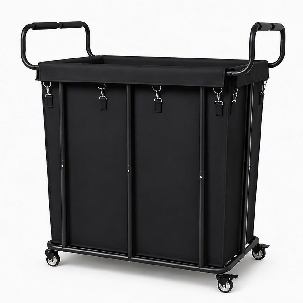 360L Laundry Hamper Cart with Wheels, Large Detachable Clothes Basket 