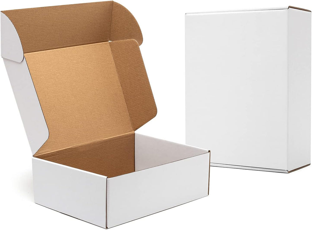 Timirog White Shipping Boxes 12x9x4" 20 Pack- Corrugated Cardboard Maili...