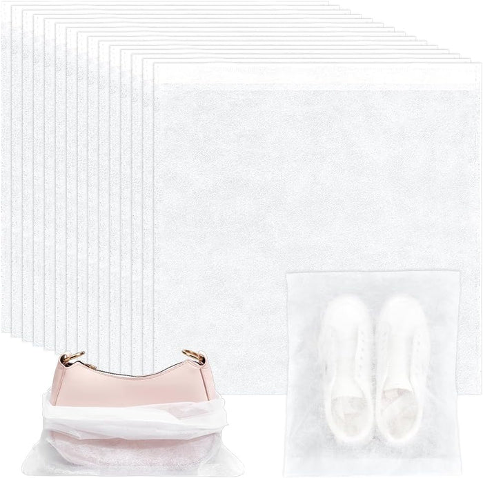 400Pcs Dust Proof Shoe Bag, 12.2x14.2Inch Non Woven Fabric Bag with Drawstring Purse Covers Storage Bags Breathable Pouch for Travel Packing Shoe home Closet Sneaker Storage