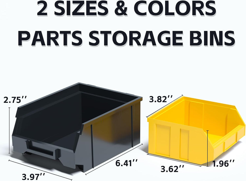 KJE 30PCS Wall Mounted Storage Bins, Plastic Tool Organizer for Garage Storag...