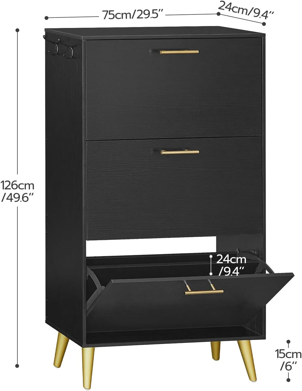 HOOBRO Shoe Cabinet, Shoe Storage Cabinet for Entryway, Hidden Shoe Cabinet w...