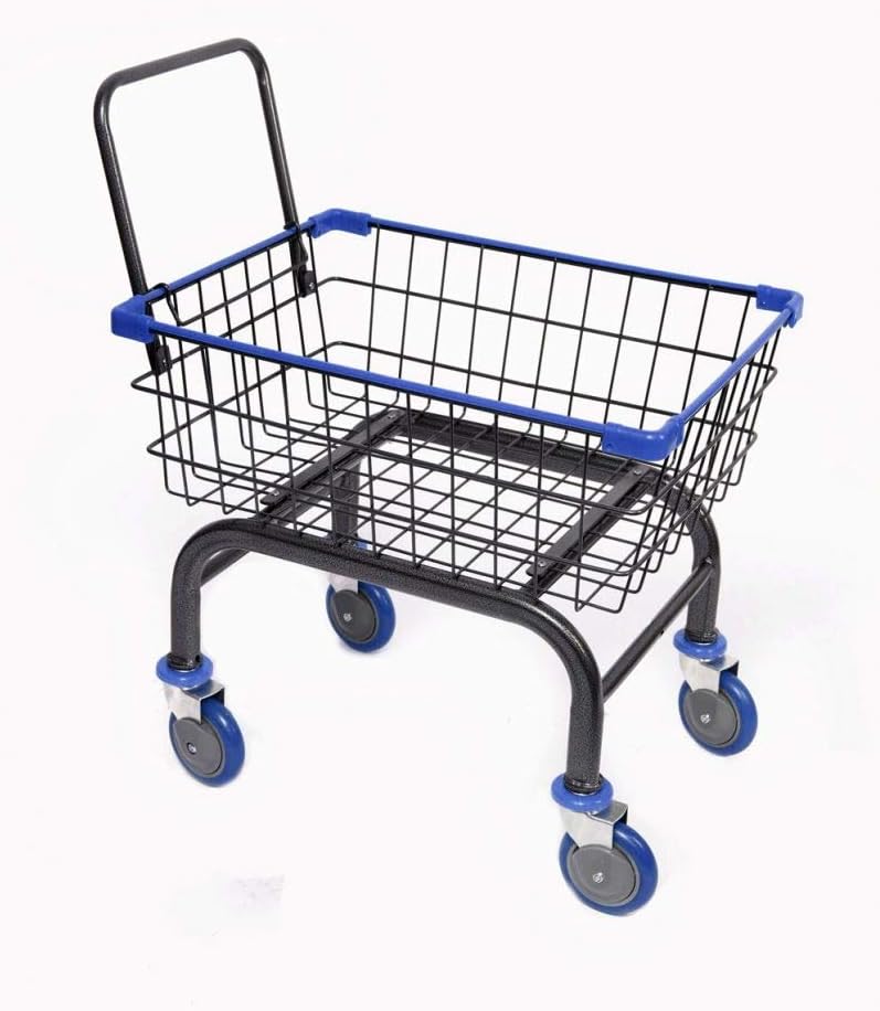 Heavy Duty Laundry and Grocery 1.8 Bushel Cart With U-Handle (Blue)
