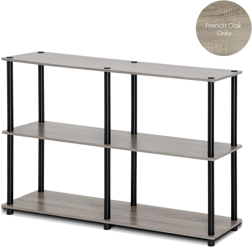Furinno TURN-N-TUBE Storage Shelves, 3-Tier 47.4 Wide Book Shelf, Corner Shel...