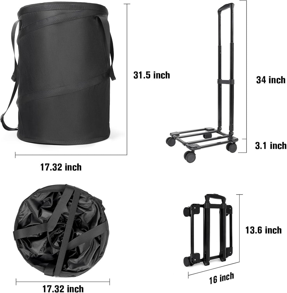 Bukere Laundry Hamper with Wheels, Extra Large 3 in 1 Pop Up Basket with Roll...