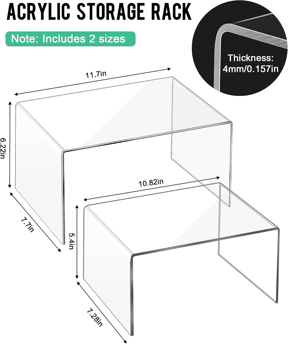 Acrylic Cabinet Organizer, Set of 4 Clear Shelf Organizer for Kitchen Pantry ...