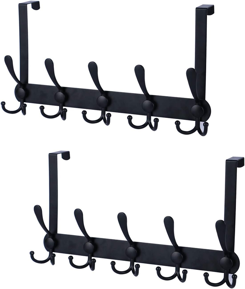 Over The Door Hooks,Coat Rack for Hanging Clothes Hat Towel (Heavy Duty Black...