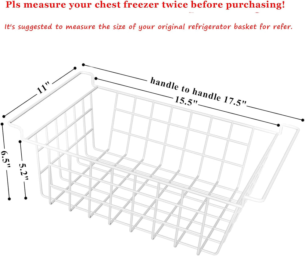 Orgneas 17.5" Chest Freezer Organizer Bins Metal Wire Baskets