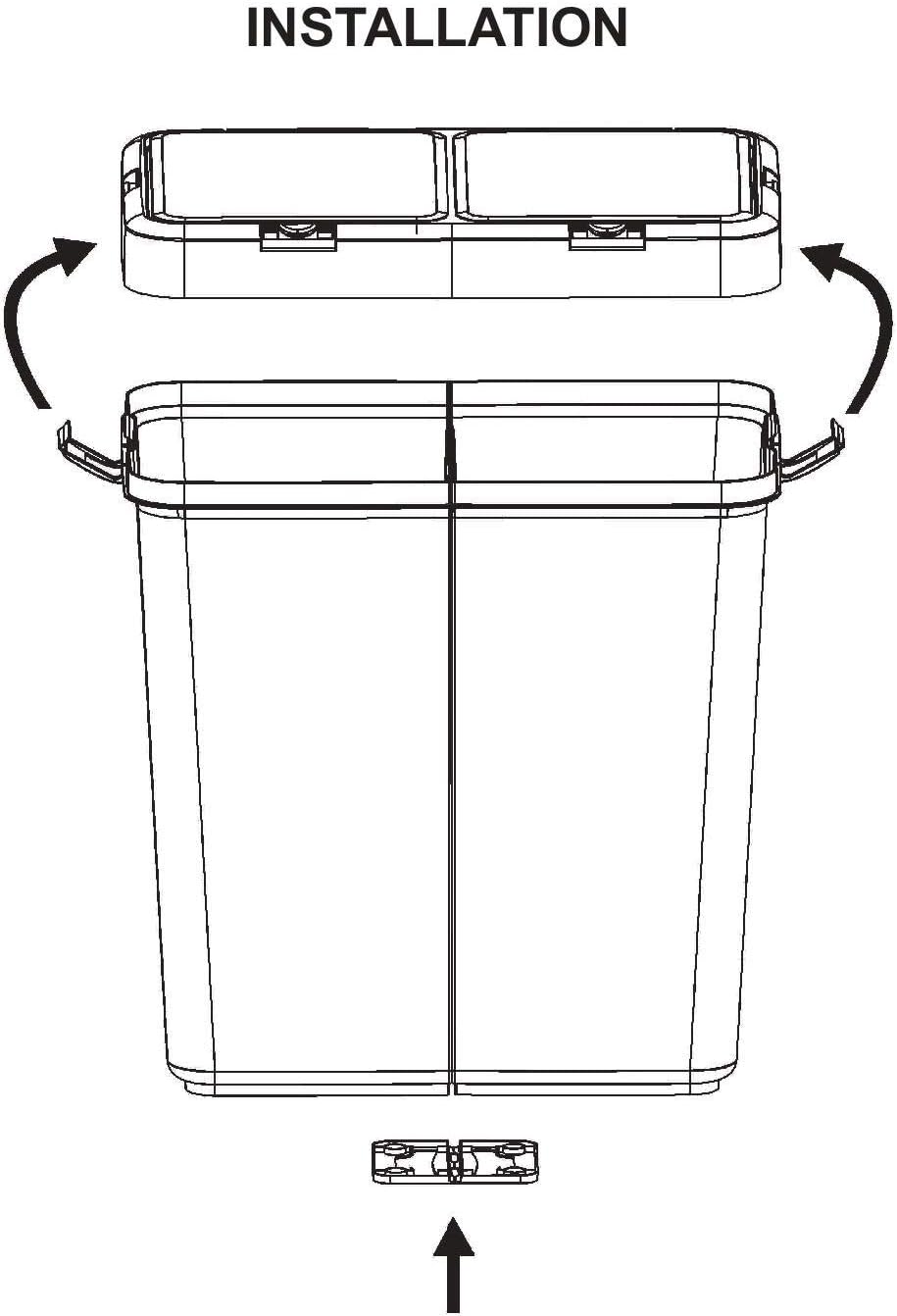 Mabel Home Plastic Laundry Hamper with Lid, 2 sections, Large Laundry Basket ...