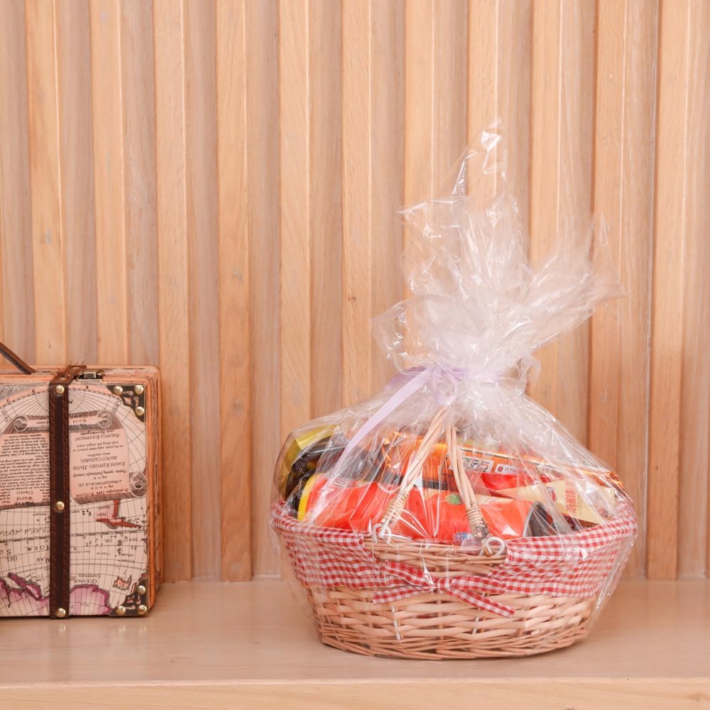 Oval Wicker Bread Basket, Handwoven Willow with Removable Liner, Folding Hand...