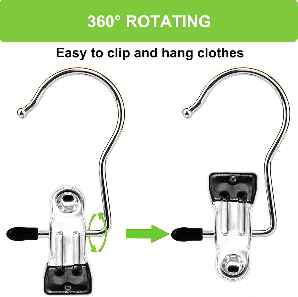 Laundry Hooks Hanging Clips Clothes Pins Closet Hanger Organizer Clamps Socks...