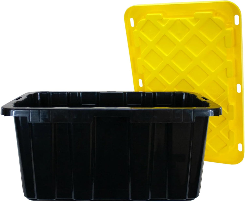 40 Gallon Tote 2 Pack, Heavy Duty Stackable Plastic Storage Bins with Lids, B...