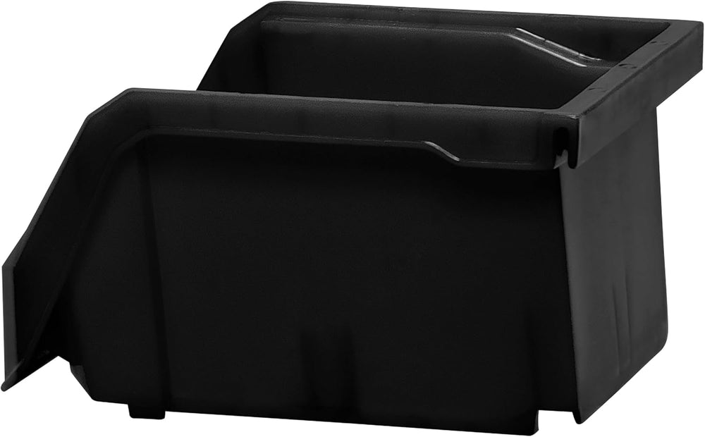 ReadySpace Extra-Small Stackable Plastic Storage Bins, 12-Pack, Black