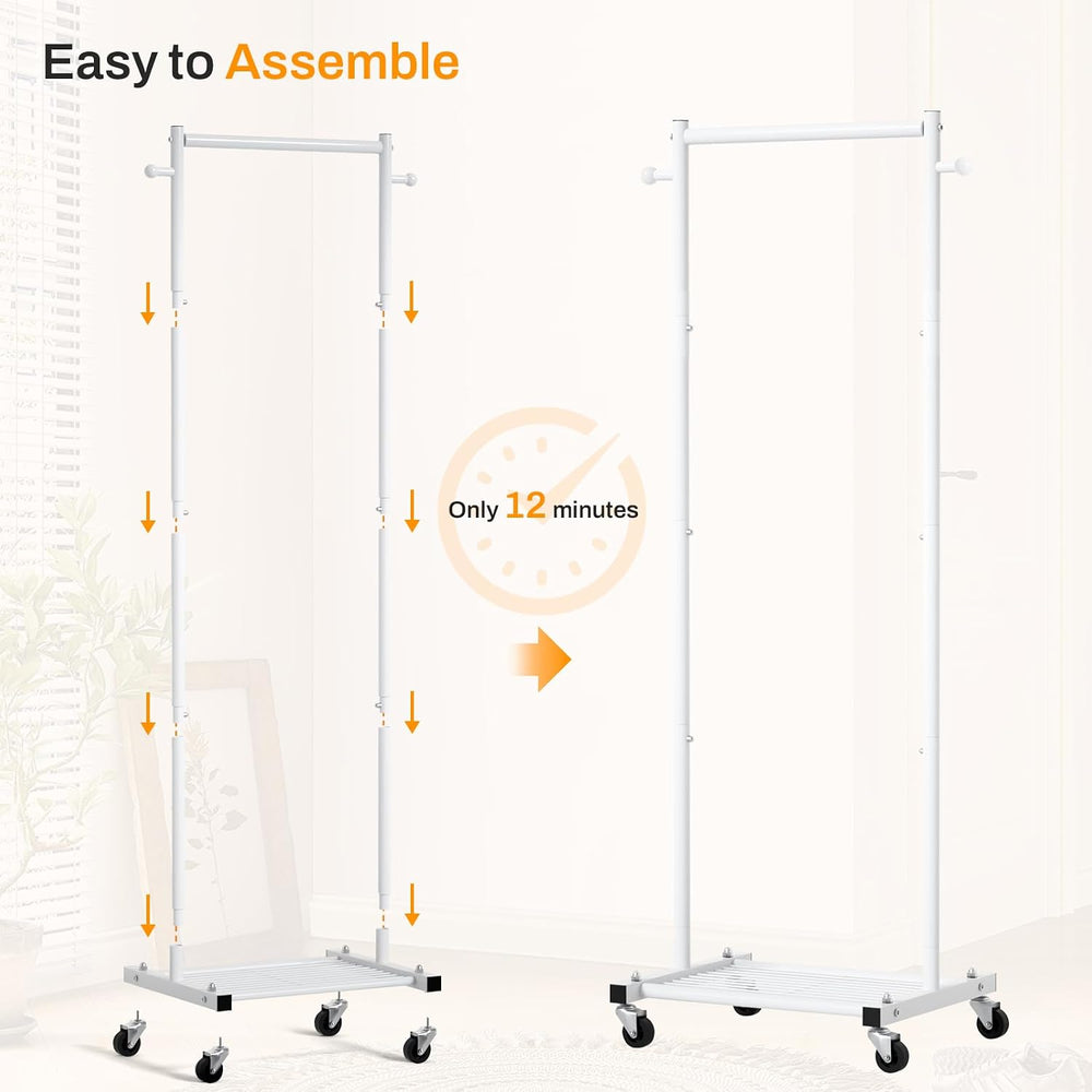 MISSLO Small Clothes Racks for Hanging Clothes Clothing Rack with Wheels 60&q...
