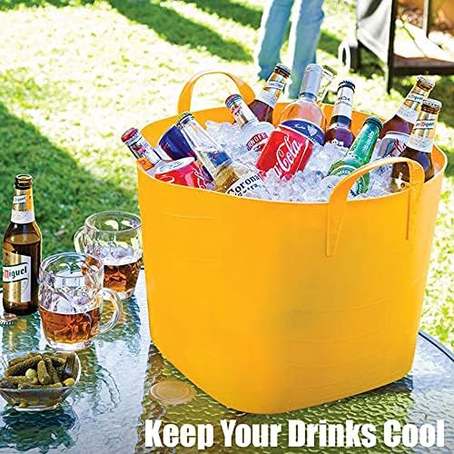 Life Story 6 Pack Flexi Tub Basket, 6.6 Gal Plastic Storage Totes, Black