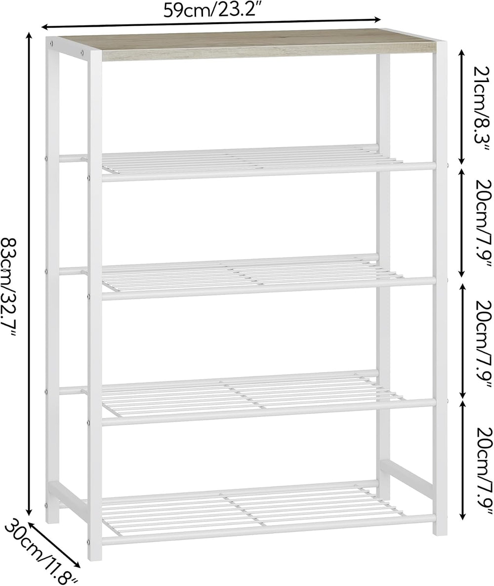 Yusong Shoe Rack Organizer, 5 Tier Industrial Shoe Storage Shelf, Narrow Stur...