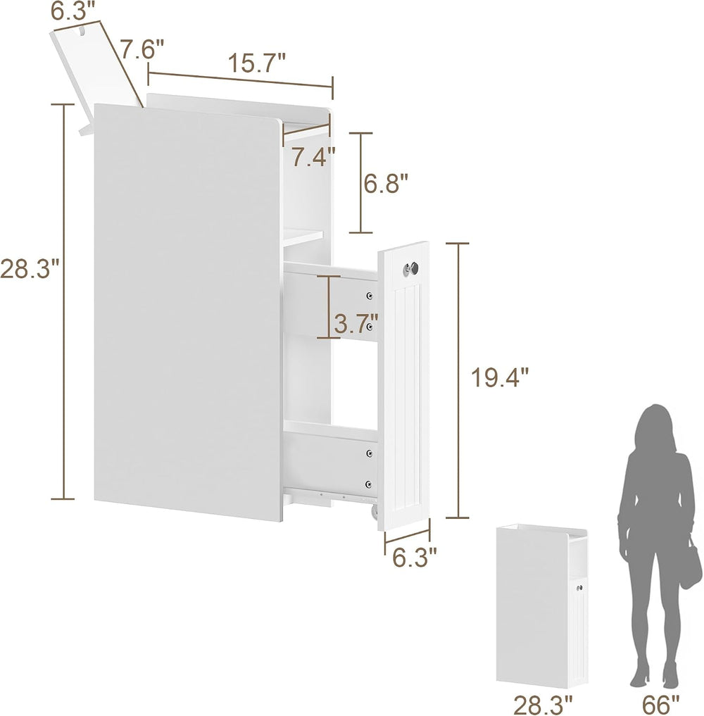 ChooChoo Slim Bathroom Storage Cabinet with Slide Out Drawers