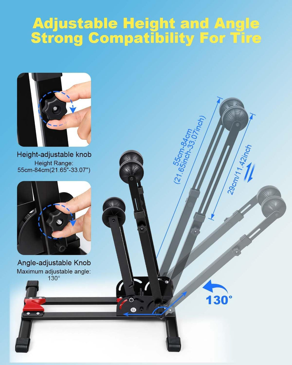 WSDCAM Bike Stand, 2-in-1 Vertical & Horizontal Storage Rack, Foldable Ad...