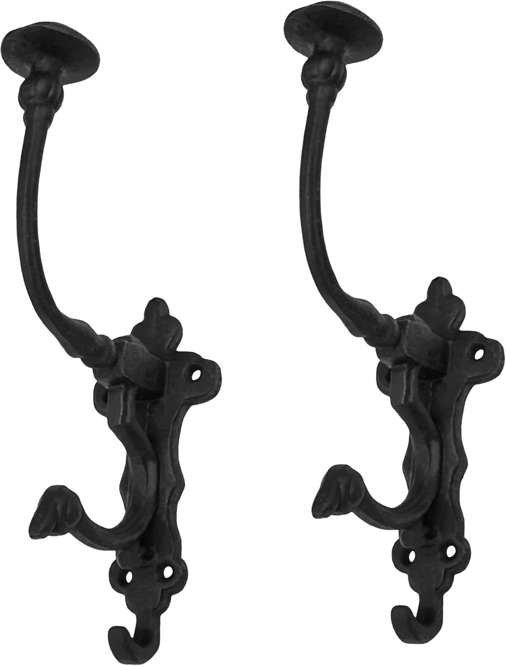 Mystic Colonial Rustic Cast Iron Wall Hooks – Heavy Duty Vintage Utility Hook...