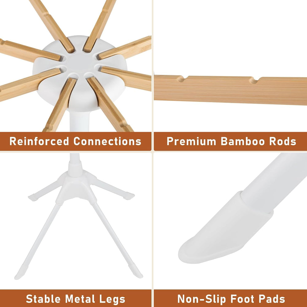 GIANTEX 4 Legs Clothes Drying Rack, Foldable Laundry Drying Rack