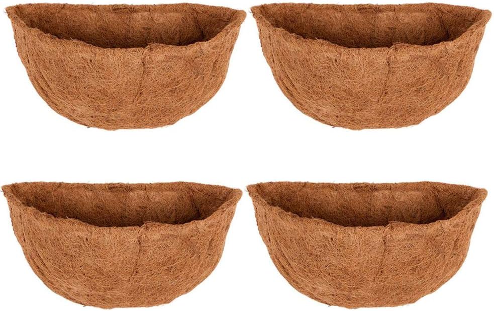 4 PCS 14" Half Round Coco Liner Pre-formed Replacement Planter Insert