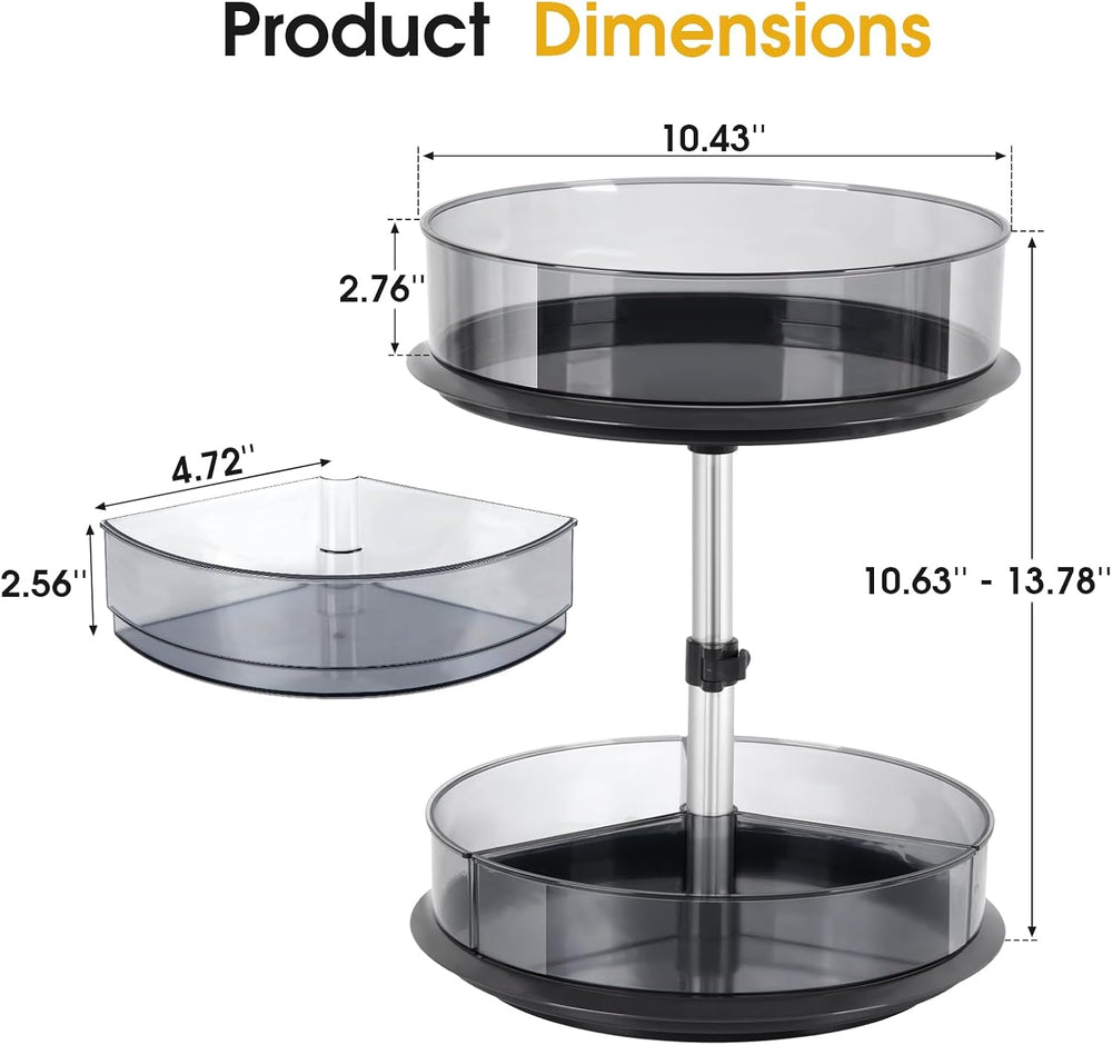 2 Tier Medicine Cabinet Organizer, Rotary Turntable Organizer for Medicine an...