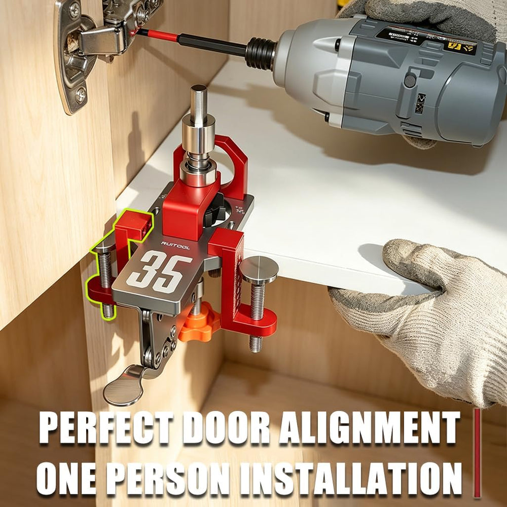 RUITOOL 35mm Concealed Hinge Jig System, Cabinet Door Mounting Jig & Door...
