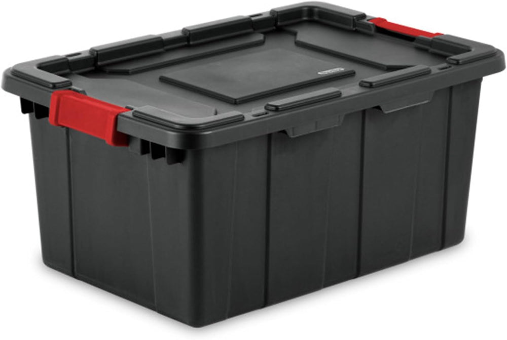 Sterilite Industrial Storage Tote with Lids for Garage, 15 Gallon, 18-Pack