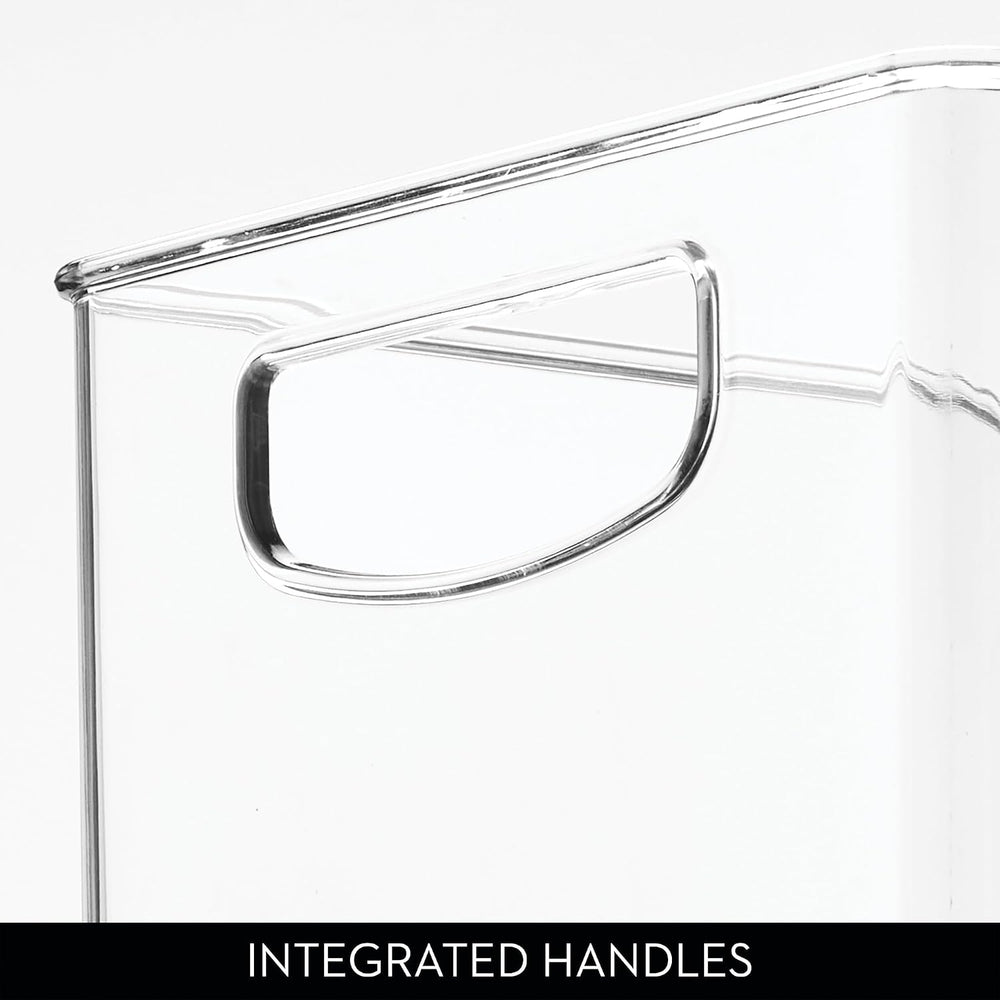 iDesign Stackable Plastic Handle Bin Storage Organizers, 18 Pack, Clear