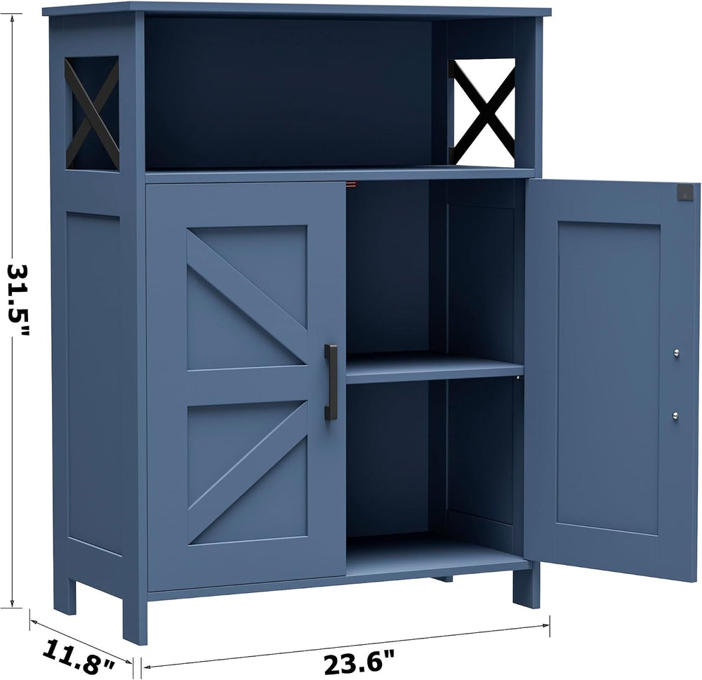 Homhedy Farmhouse Bathroom Storage Cabinet with Doors, Small Floor Cabinet