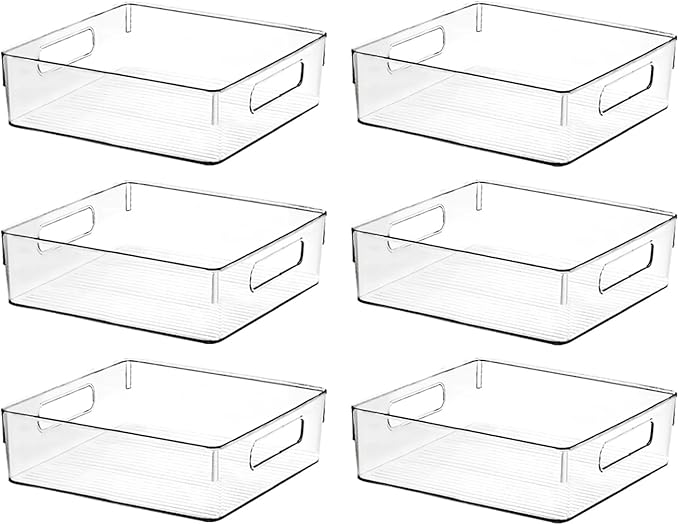 Clear Plastic Storage Bins, Pantry Organizers and Storage or Kitchen