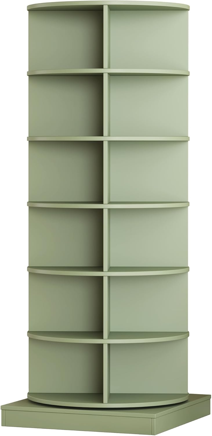 Rotating Shoe Rack Tower, 6-Tier Spinning Shoe Rack, Free Standing 360° Revol...