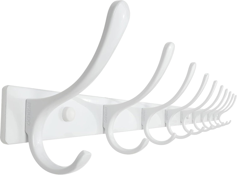 SKOLOO Wall Mounted Coat Rack - 10 Hooks, Heavy Duty, Stainless Steel, Metal ...