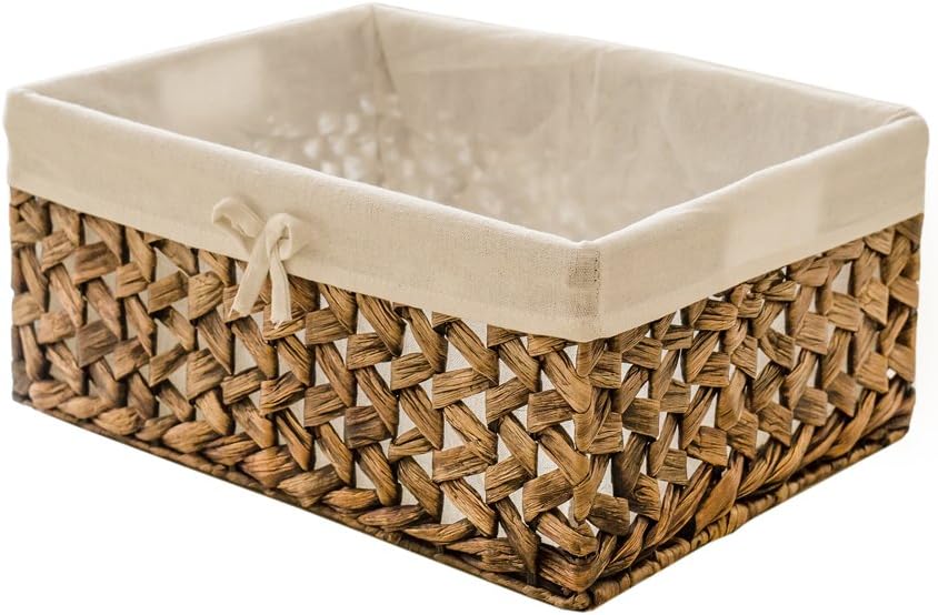 KINGWILLOW Wicker Basket Set of 3 with Removable Liner