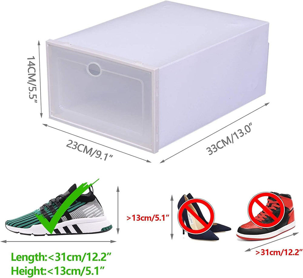 LOYALHEARTDY 24 Pack Shoe Storage Box,Clear Plastic Stackable Shoe Organizer ...