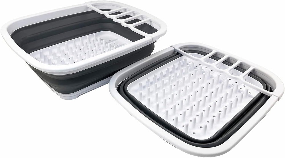 SAMMART 8L (2.11Gallons) Collapsible Dish Drainer - Foldable Drying Rack - Po...